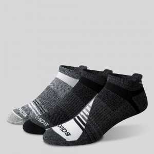 Saucony Inferno Merino Wool Blend No Show 3-Pack Sock Grise | 79860-BVIJ