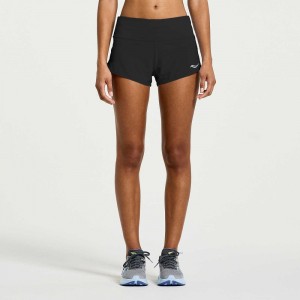 Saucony Outpace 2.5" Split Short Noir | 05823-IVSX