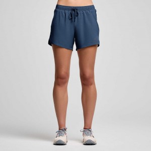 Saucony Peregrine 4" Short Bleu Marine | 98402-KDTJ