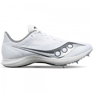 Saucony Velocity MP Blanche Argent | 29470-QFNT
